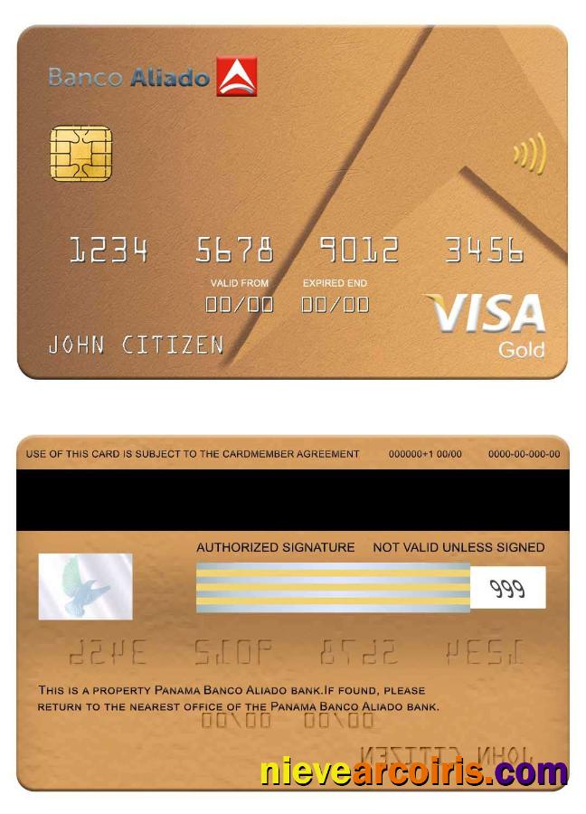 Panama Banco Aliado bank visa gold card